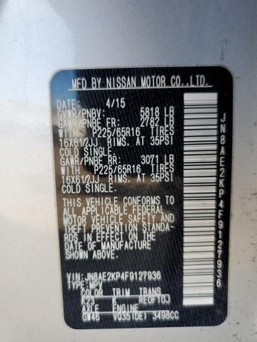 Photo 10 from auction – 2015 NISSAN QUEST S with VIN JN8AE2KP4F9127936