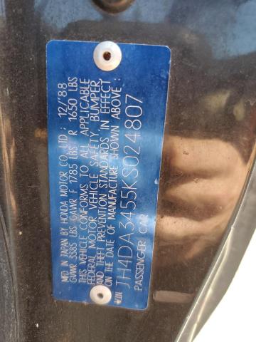 Photo 10 from auction – 1989 ACURA INTEGRA LS with VIN JH4DA3455KS024807