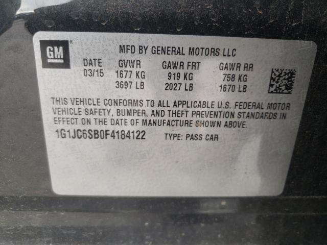 Photo 10 from auction – 2015 CHEVROLET SONIC LT with VIN 1G1JC6SB0F4184122