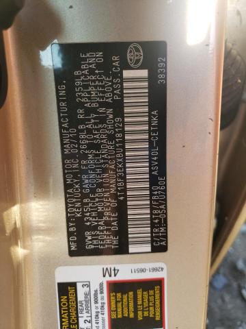 Photo 10 from auction – 2011 TOYOTA CAMRY BASE with VIN 4T1BF3EKXBU118129