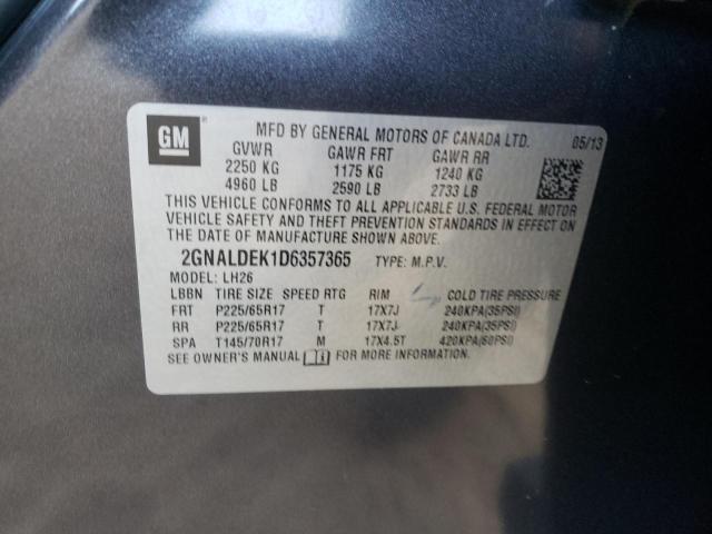 Photo 10 from auction – 2013 CHEVROLET EQUINOX LT with VIN 2GNALDEK1D6357365