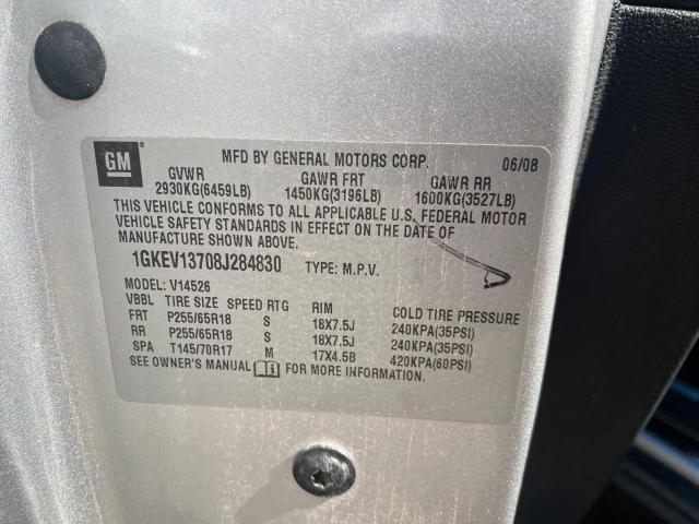 Photo 10 from auction – 2008 GMC ACADIA SLE with VIN 1GKEV13708J284830