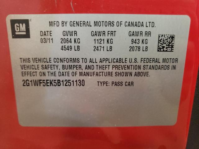 Photo 10 from auction – 2011 CHEVROLET IMPALA LS with VIN 2G1WF5EK5B1251130