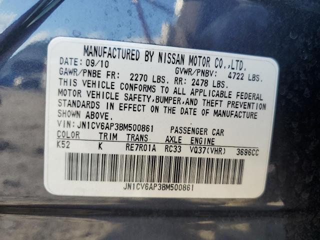 Photo 10 from auction – 2011 INFINITI G37 BASE with VIN JN1CV6AP3BM500861