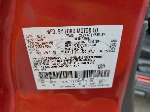 Photo 10 from auction – 2012 FORD ESCAPE LIM with VIN 1FMCU9EG4CKC53127