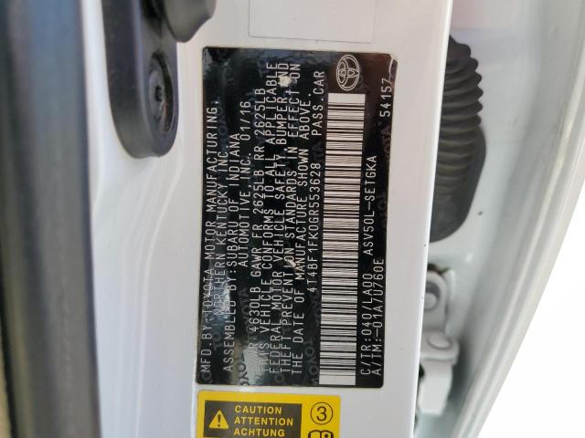 Photo 10 from auction – 2016 TOYOTA CAMRY LE with VIN 4T4BF1FK0GR553628