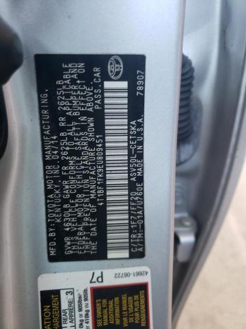 Photo 10 from auction – 2014 TOYOTA CAMRY L with VIN 4T1BF1FK9EU809451