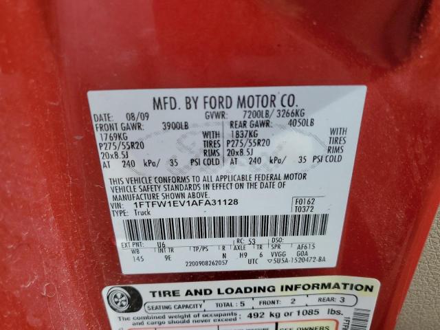 Photo 10 from auction – 2010 FORD F150 SUPER with VIN 1FTFW1EV1AFA31128