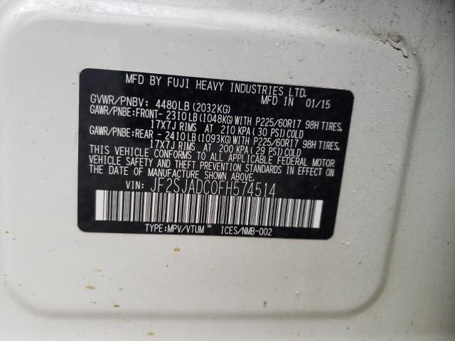Photo 10 from auction – 2015 SUBARU FORESTER 2 with VIN JF2SJADC0FH574514