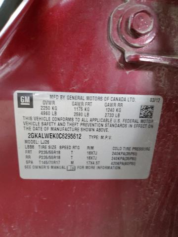 Photo 10 from auction – 2012 GMC TERRAIN SL with VIN 2GKALWEK0C6295612