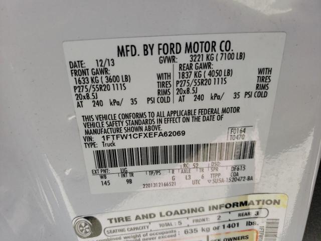 Photo 10 from auction – 2014 FORD F150 SUPER with VIN 1FTFW1CFXEFA62069