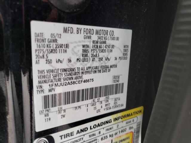 Photo 10 from auction – 2012 FORD EXPEDITION with VIN 1FMJU2A58CEF46675