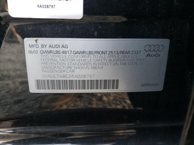 Photo 10 from auction – 2004 AUDI A4 3.0 QUA with VIN WAULT68E24A028757