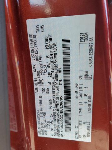 Photo 10 from auction – 2014 FORD ESCAPE SE with VIN 1FMCU9GX1EUE36795