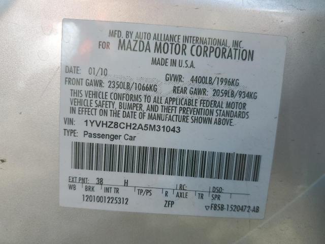 Photo 10 from auction – 2010 MAZDA 6 I with VIN 1YVHZ8CH2A5M31043