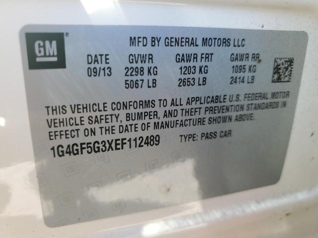 Photo 10 from auction – 2014 BUICK LACROSSE T with VIN 1G4GF5G3XEF112489