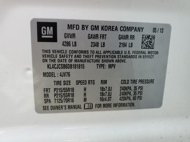 Photo 10 from auction – 2013 BUICK ENCORE with VIN KL4CJCSB6DB181815