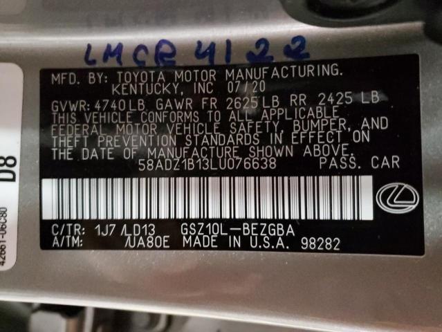 Photo 10 from auction – 2020 LEXUS ES 350 with VIN 58ADZ1B13LU076638