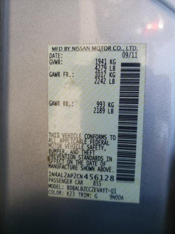 Photo 10 from auction – 2012 NISSAN ALTIMA BAS with VIN 1N4AL2AP2CN456128