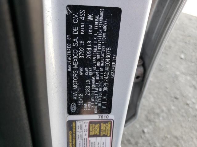 Photo 10 from auction – 2019 KIA FORTE FE with VIN 3KPF24AD9KE043078