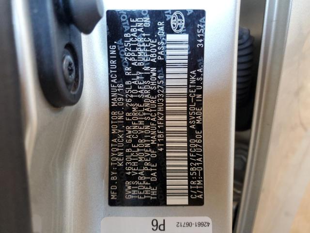 Photo 10 from auction – 2017 TOYOTA CAMRY with VIN 4T1BF1FK7HU332751
