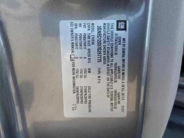 Photo 10 from auction – 2007 CHEVROLET AVALANCHE with VIN 3GNEC12037G267775