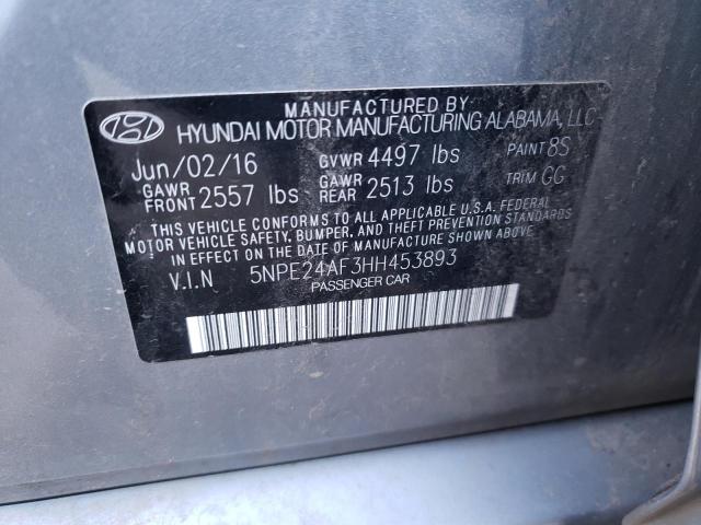 Photo 10 from auction – 2017 HYUNDAI SONATA SE with VIN 5NPE24AF3HH453893