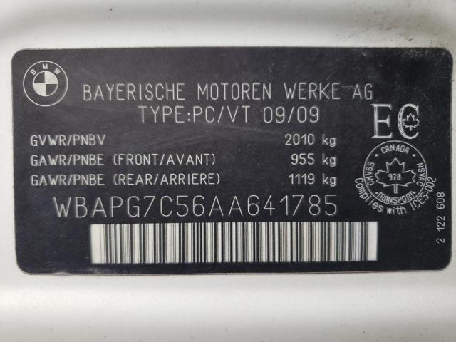 Photo 10 from auction – 2010 BMW 323 I with VIN WBAPG7C56AA641785