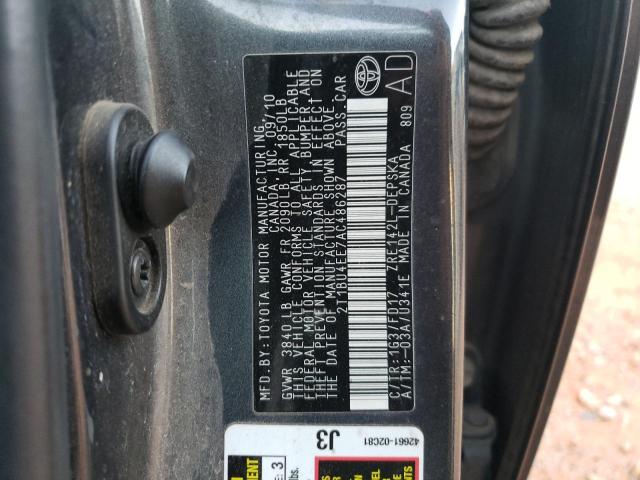 Photo 10 from auction – 2010 TOYOTA COROLLA BA with VIN 2T1BU4EE7AC486287