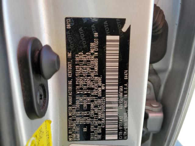 Photo 10 from auction – 2013 TOYOTA VENZA LE with VIN 4T3BA3BB7DU050224