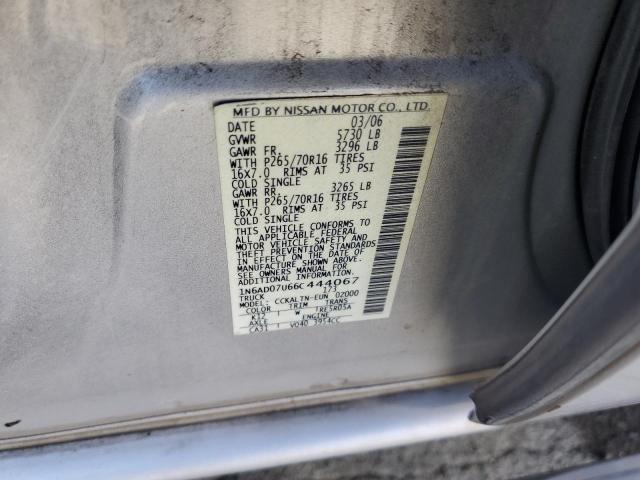 Photo 10 from auction – 2006 NISSAN FRONTIER C with VIN 1N6AD07U66C444067