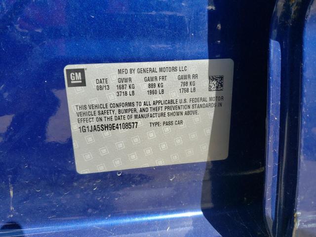 Photo 10 from auction – 2014 CHEVROLET SONIC LS with VIN 1G1JA5SH9E4108577