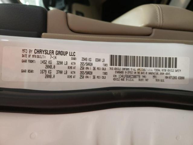 Photo 10 from auction – 2014 JEEP GRAND CHER with VIN 1C4RJFBG0EC588778
