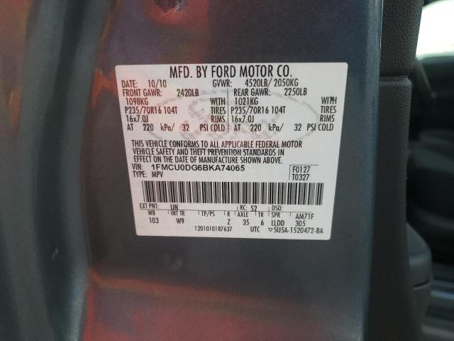 Photo 10 from auction – 2011 FORD ESCAPE XLT with VIN 1FMCU0DG6BKA74065