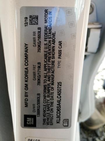 Photo 10 from auction – 2020 CHEVROLET SPARK 1LT with VIN KL8CD6SA4LC450725