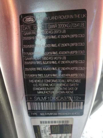 Photo 10 from auction – 2012 LAND ROVER RANGE ROVE with VIN SALMF1D4XCA378112