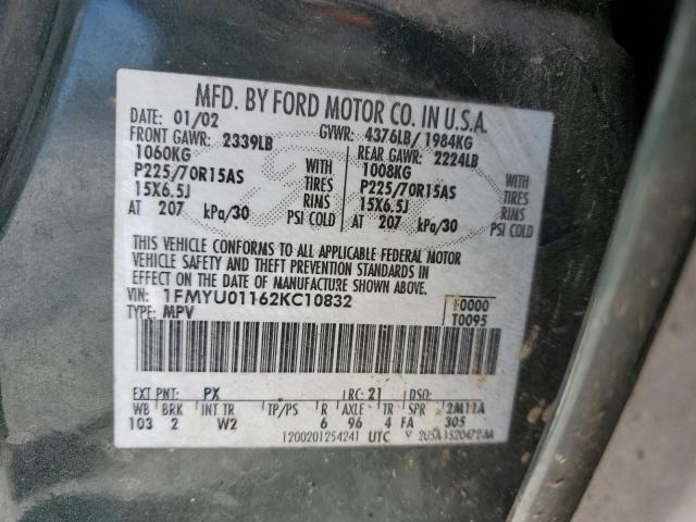 Photo 10 from auction – 2002 FORD ESCAPE XLS with VIN 1FMYU01162KC10832