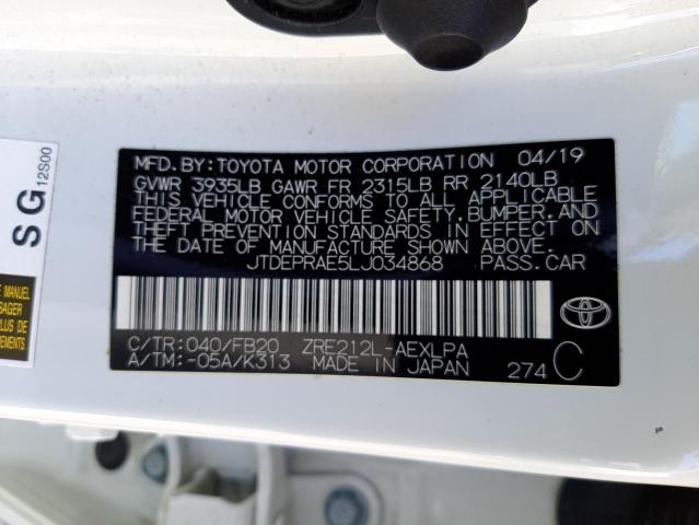 Photo 10 from auction – 2020 TOYOTA COROLLA LE with VIN JTDEPRAE5LJ034868