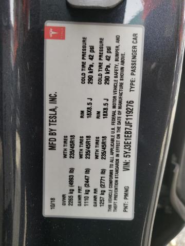 Photo 10 from auction – 2018 TESLA MODEL 3 with VIN 5YJ3E1EB7JF119276