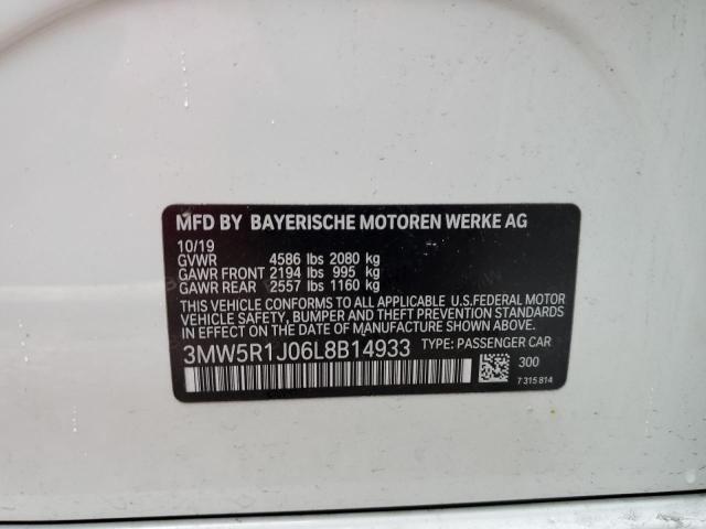 Photo 10 from auction – 2020 BMW 330I with VIN 3MW5R1J06L8B14933