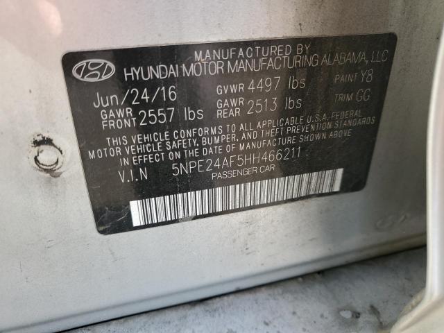 Photo 10 from auction – 2017 HYUNDAI SONATA SE with VIN 5NPE24AF5HH466211