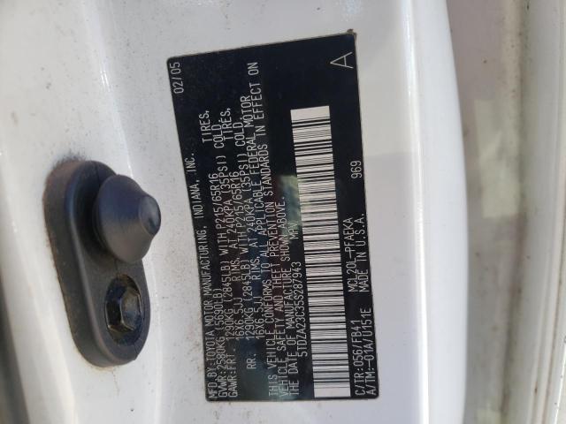 Photo 10 from auction – 2005 TOYOTA SIENNA CE with VIN 5TDZA23C35S287943