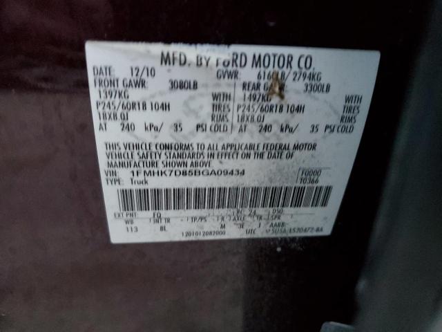 Photo 10 from auction – 2011 FORD EXPLORER X with VIN 1FMHK7D85BGA09434
