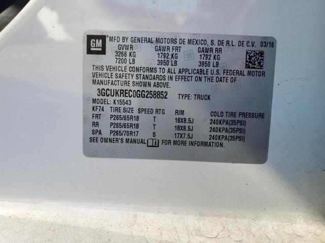 Photo 10 from auction – 2016 CHEVROLET SILVERADO with VIN 3GCUKREC0GG258852