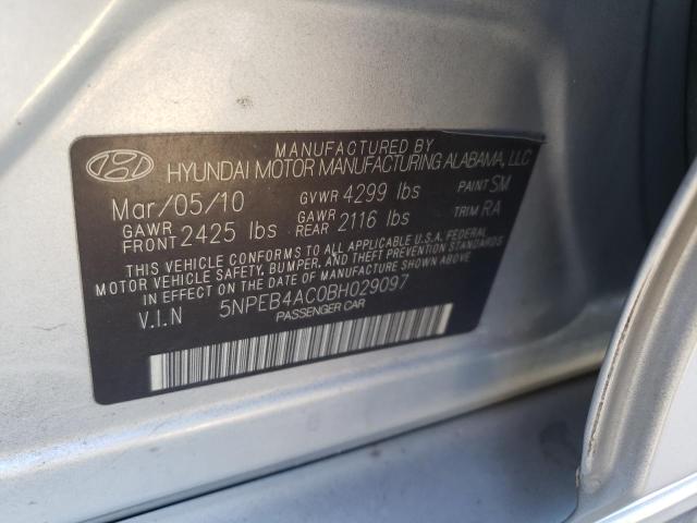 Photo 10 from auction – 2011 HYUNDAI SONATA GLS with VIN 5NPEB4AC0BH029097