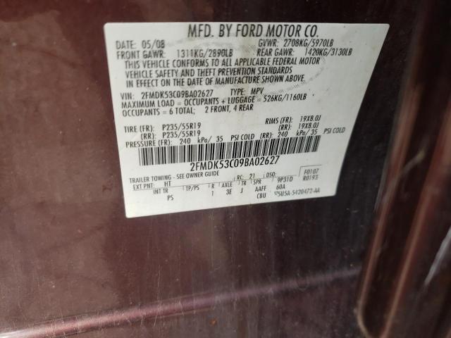Photo 10 from auction – 2009 FORD FLEX LIMIT with VIN 2FMDK53C09BA02627