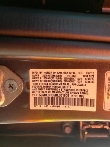 Photo 10 from auction – 2011 HONDA CR-V EX with VIN 5J6RE3H55BL001909