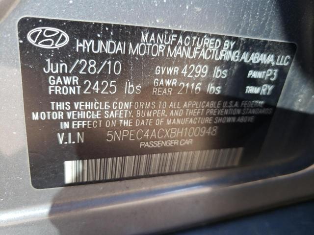 Photo 10 from auction – 2011 HYUNDAI SONATA SE with VIN 5NPEC4ACXBH100948