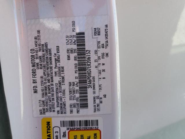Photo 10 from auction – 2014 FORD FUSION SE with VIN 3FA6P0HD7ER206152