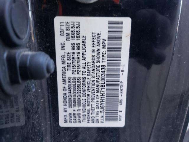 Photo 10 from auction – 2011 HONDA ELEMENT EX with VIN 5J6YH1H71BL003438